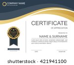 vector certificate template. | Shutterstock .eps vector #421941100