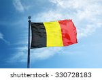 Flag of belgium on the mast