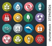 set of vector eco icons in flat ... | Shutterstock .eps vector #373965826