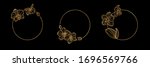 set of gold round frame... | Shutterstock .eps vector #1696569766