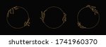 set of logos with golden willow ... | Shutterstock .eps vector #1741960370