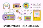 music set 90's in pop art style.... | Shutterstock .eps vector #2156861839
