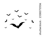 black bats swarm isolated on... | Shutterstock .eps vector #1538373536