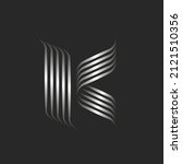 monogram 3d letter k logo with... | Shutterstock .eps vector #2121510356