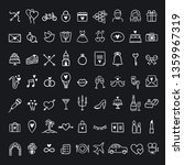 hand drawn wedding icons on... | Shutterstock .eps vector #1359967319