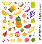fruit vector collection... | Shutterstock .eps vector #1512988130