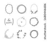 wreaths vector collection. hand ... | Shutterstock .eps vector #1680446686