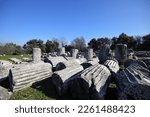 Excavations of the Temple of Hekate in Lagina Ancient City and Ancient columns Yatagan Mugla Turkey