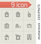 vector house icon set on grey... | Shutterstock .eps vector #233199673