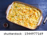 Shepherd's Pie or Cottage Pie - popular dish in United Kingdom and Ireland. View from above, top