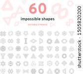 set of 60 impossible shapes ... | Shutterstock .eps vector #1505820200