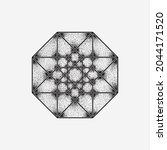 hypercube  tesseract icon. dot... | Shutterstock .eps vector #2044171520