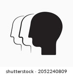 human heads icon. silhouette... | Shutterstock .eps vector #2052240809