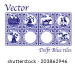 Vector Delft Blue Dutch Tiles...