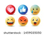 emoji feeling faces vector.... | Shutterstock .eps vector #1459035050