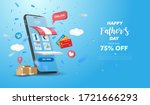 happy father's day sale banner... | Shutterstock .eps vector #1721666293