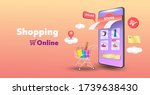 online shopping store on... | Shutterstock .eps vector #1739638430