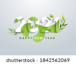 happy 2021 new year with... | Shutterstock .eps vector #1842562069