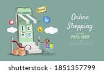 online shopping store on... | Shutterstock .eps vector #1851357799