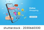 online shopping store on... | Shutterstock .eps vector #2030660330