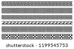 vector set of 6 greek style... | Shutterstock .eps vector #1199545753