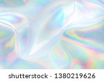 Abstract trendy holographic background. Real texture in pale violet, pink and mint colors with scratches and irregularities