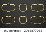 set of golden retro frame on... | Shutterstock .eps vector #2066877083