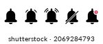 set of black notification bells ... | Shutterstock .eps vector #2069284793