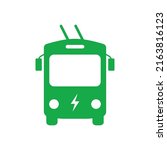 electric trolleybus silhouette... | Shutterstock .eps vector #2163816123