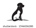 dog and cat silhouette and pet... | Shutterstock .eps vector #1546036280