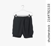 black loose shorts mockup with... | Shutterstock . vector #2169782133
