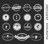 set of vintage logo on black... | Shutterstock .eps vector #263051063