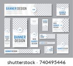 design of vector white banners... | Shutterstock .eps vector #740495446