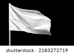 Fluttering blank white flag on...