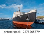 Small photo of MURMANSK - MARCH 19: Lenin 1957 Soviet nuclear-powered icebreaker at a seaport in Murmansk on March 19. 2023 in Russia
