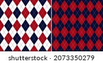 argyle pattern in navy blue ... | Shutterstock .eps vector #2073350279