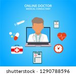 online doctor  internet... | Shutterstock .eps vector #1290788596