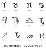 set of zodiac signs  hand drawn ... | Shutterstock .eps vector #1220879989