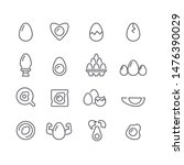 Eggs Simple Icons Set Vector...