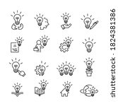 idea and light icons set vector | Shutterstock .eps vector #1824381386