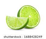 slice lime isolated on white background full depth of field
