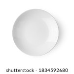 white ceramic plate isolated on ... | Shutterstock . vector #1834592680