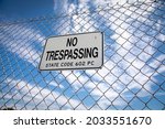 A Sign Stating No Trespassing...