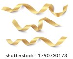  set of decorative gold ribbon... | Shutterstock .eps vector #1790730173