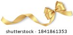 Decorative Golden Bow With Long ...