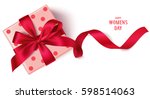 decorative gift box with red... | Shutterstock .eps vector #598514063