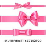 set of decorative pink bows... | Shutterstock .eps vector #612102920