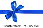 decorative blue bow with... | Shutterstock .eps vector #753129553