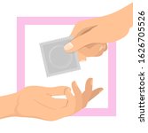 hand giving condom vector... | Shutterstock .eps vector #1626705526