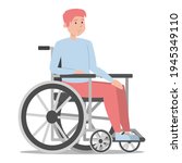 disabled man in the wheelchair... | Shutterstock .eps vector #1945349110